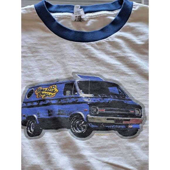 Vintage Beastie Boys Graphic Ringer T-Shirt XL White & Blue Cotton Anvil Men's - Picture 2 of 11